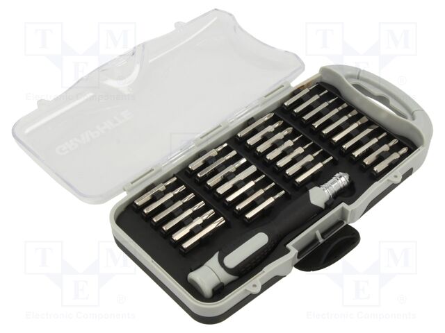 Kit: screwdriver bits; Phillips,Pozidriv®,slot,Torx®; 31pcs.