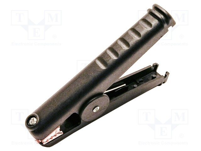 Kelvin crocodile clip; 300A; Grip capac: max.41mm; black