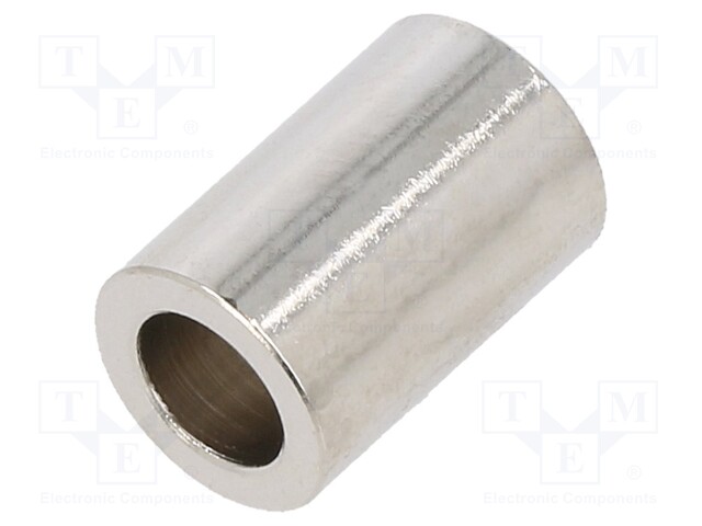 Spacer sleeve; 6.2mm; cylindrical; brass; nickel; Out.diam: 15mm
