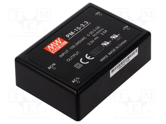 Power supply: switched-mode; modular; 11.55W; 3.3VDC; 3.5A; 140g