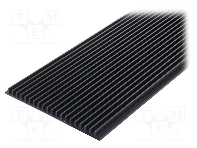 Heatsink: extruded; grilled; black; L: 1000mm; W: 219mm; H: 15mm