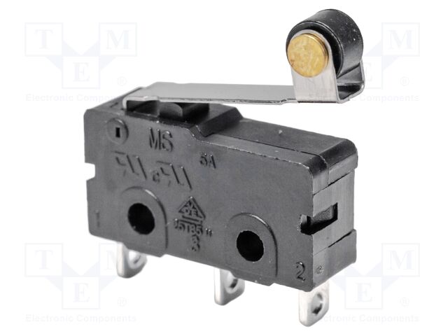 Microswitch SNAP ACTION; 5A/250VAC; with lever (with roller)