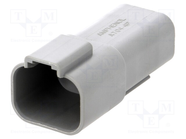 Connector: wire-wire; AT; plug; male; PIN: 4; IP67; Locking: latch