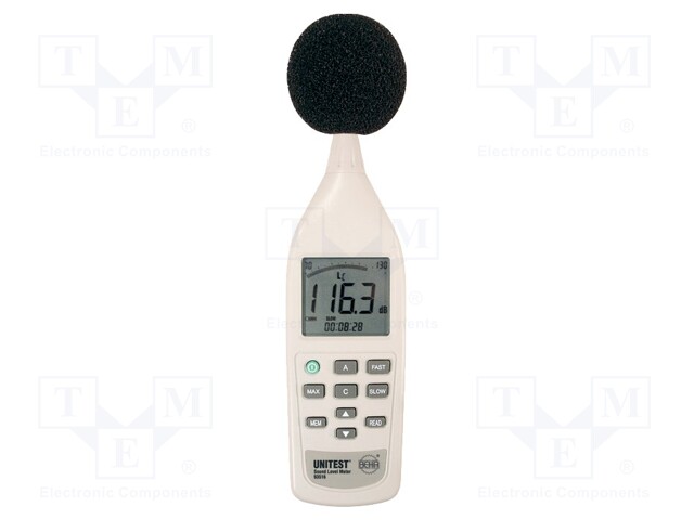 Meter: sound level; LCD 4 digits; Sound level meas: 25÷130dB