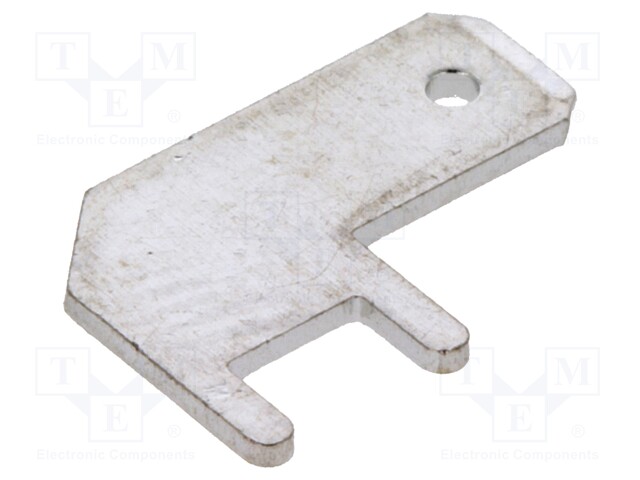 Terminal: flat; 5mm; 0.8mm; male; THT; brass; tinned; angled 90°