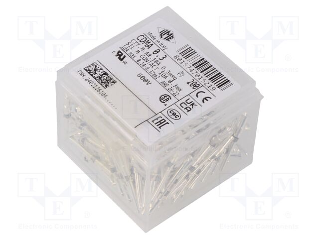 Heavy Duty Connector Contact, CD Series, Pin, 22 AWG, Crimp, 10 A