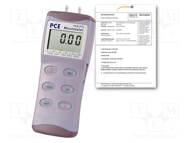 Manometer; Press.meas.range: 0÷6900mbar; LCD; ±0.3%; 182x30x72mm
