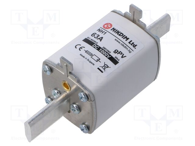Fuse: fuse; gPV; 63A; 1kVDC; industrial; NH1