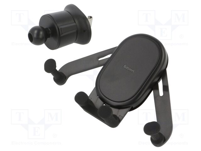 Car holder; black; air vent; 67÷86mm