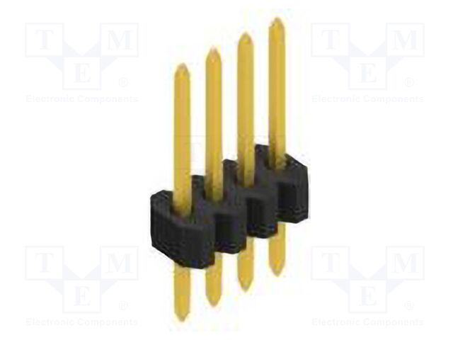 Connector: pin strips; pin header; male; PIN: 4; 1.27mm; THT; 1x4
