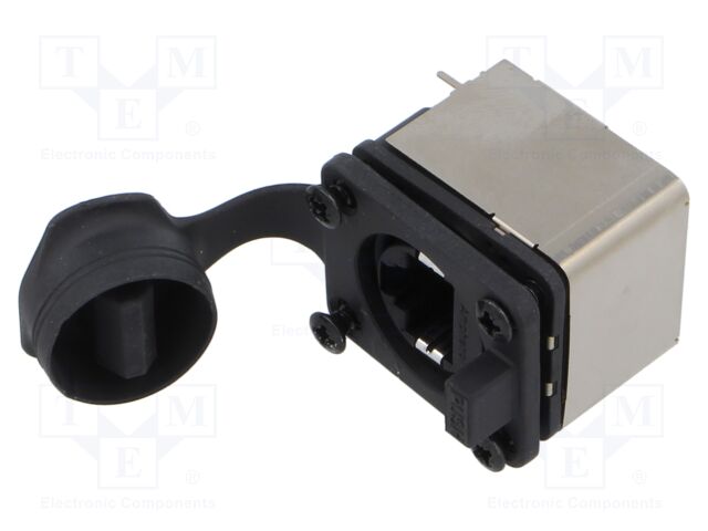 Connector: RJ45; socket; shielded,with cover; THT; 19.8x24mm; 8p8c