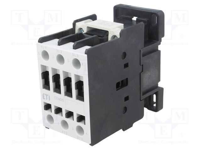 Contactor: 3-pole; NO x3; 110VAC; 25A; DIN,on panel; CEM; -25÷55°C