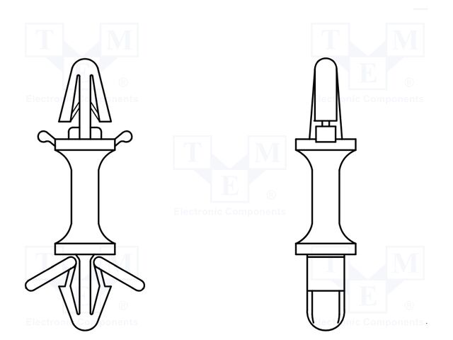PCB distance; polyamide; L: 22.22mm; latch/latch; UL94V-0