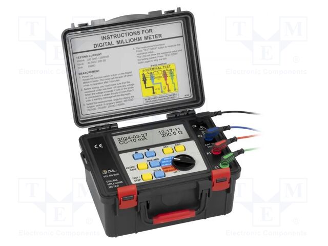 Milli-ohm meter; LCD; R range: 0÷200mΩ,0÷2Ω,0÷20Ω,0÷200Ω,0÷2kΩ