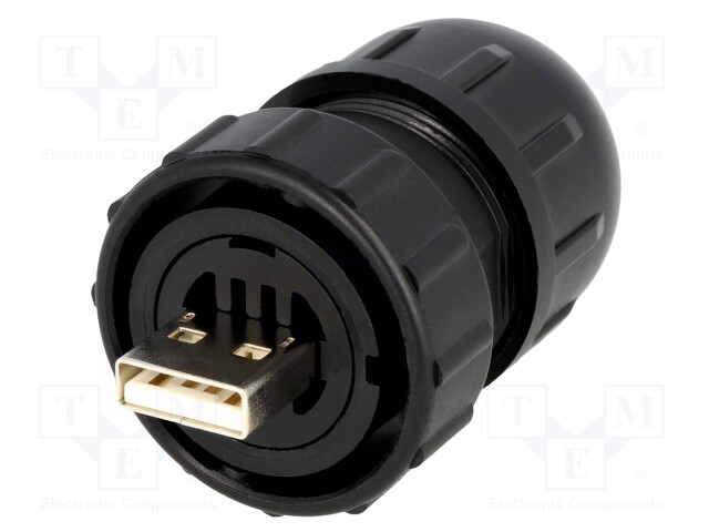 Plug; USB A; Data-Con-X; for cable; straight; USB 2.0; IP67,IP68