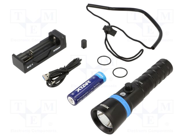 Torch: LED; IPX8; 1600lm; L: 168mm; Ø: 45mm; 5°; 6500K; diving