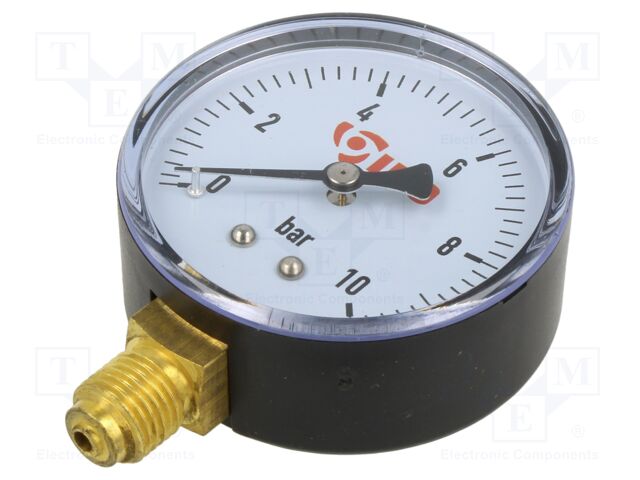 Manometer; 0÷10bar; water; 60mm; Enclos.mat: plastic