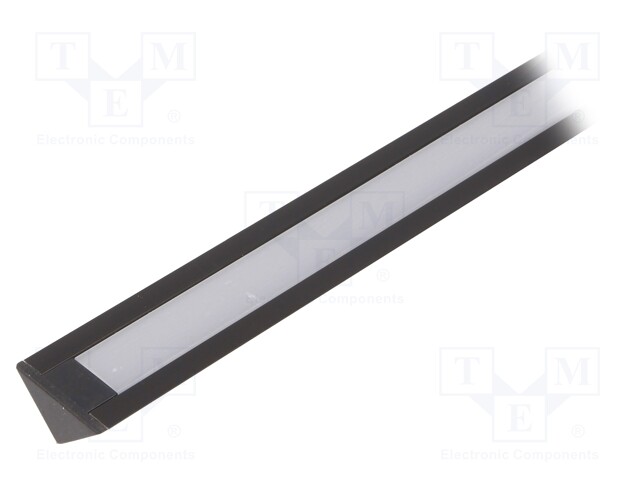 Profiles for LED modules; white; angular,recessed; black; L: 2m