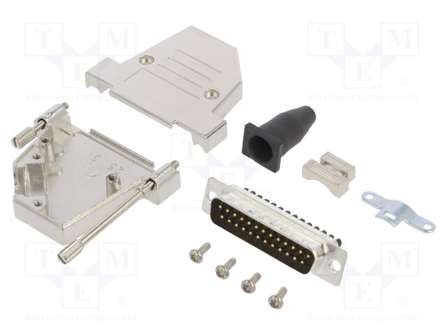 D-Sub; PIN: 25; male; shielded,with strain relief; angled 45°