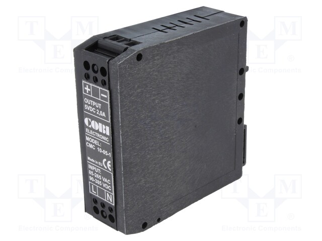 Power supply: switched-mode; 10W; 5VDC; 2A; 185÷265VAC; 79x93x25mm