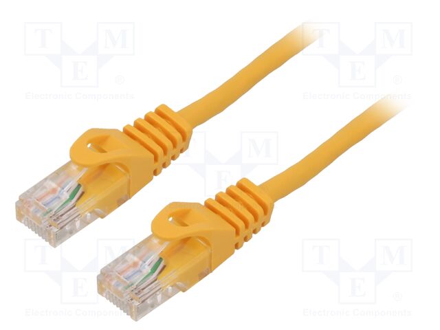 Patch cord; U/UTP; 5e; stranded; CCA; PVC; orange; 1m; 26AWG; Cores: 8