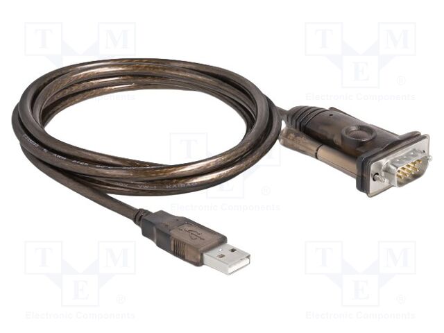 USB to RS232 converter; D-Sub 9pin plug,USB A plug; 1.5m