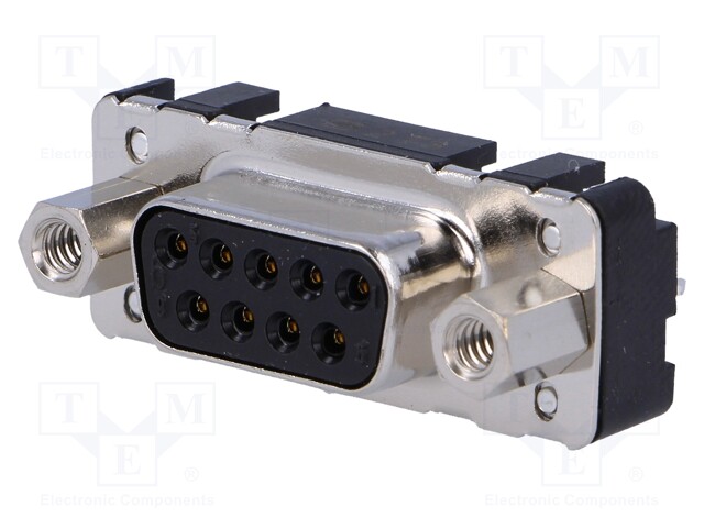 D-Sub; PIN: 9; socket; female; with threaded screw,PCB snap-in