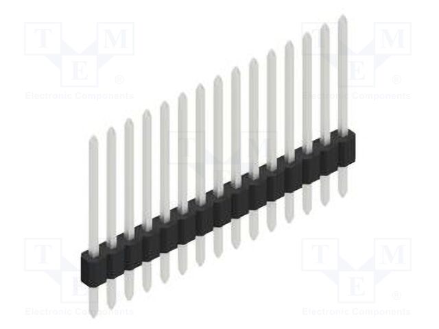 Connector: pin strips; pin header; male; PIN: 15; 1.27mm; THT; 1x15