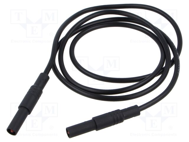 Test lead; 32A; banana plug 4mm,both sides; insulated; Len: 1m