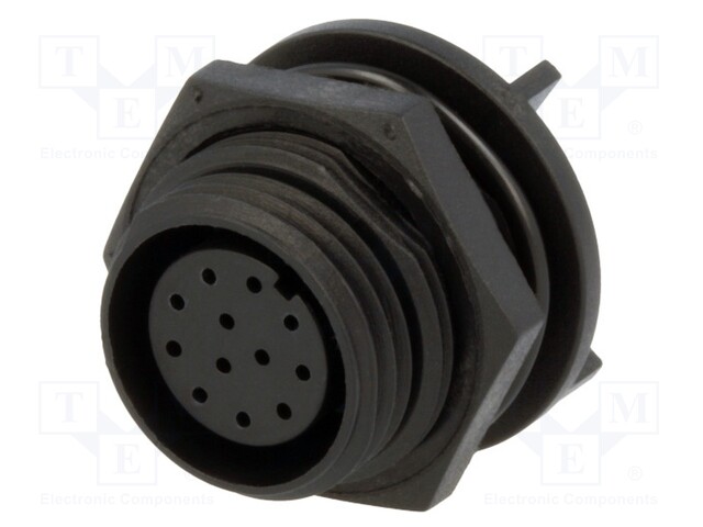 Connector: circular; socket; female; PIN: 12; w/o contacts; IP68