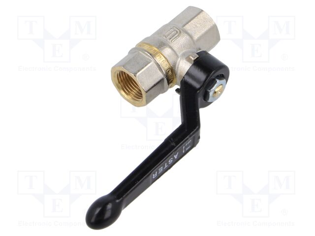 Ball valve; max.25bar; nickel plated brass; 10mm; -15÷90°C