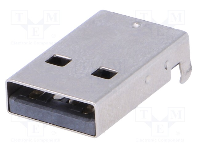 Plug; USB A; SMT; angled 90°; 1.5A; Contacts: phosphor bronze; 500V