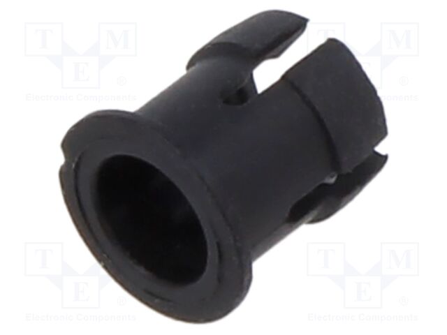 LED holder; 3mm; one-piece; black; UL94V-2; L: 5mm; Mat: polyamide