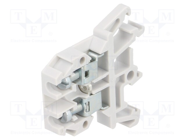 Splice terminal: rail; 0.5÷4mm2; ways: 1; terminals: 2; grey; 690V