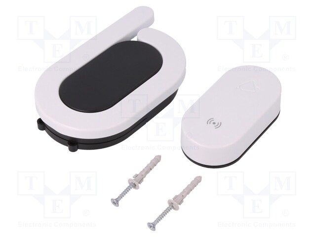 Wireless door bell; IP20 (receiver),IP56 (transmitter); 868MHz