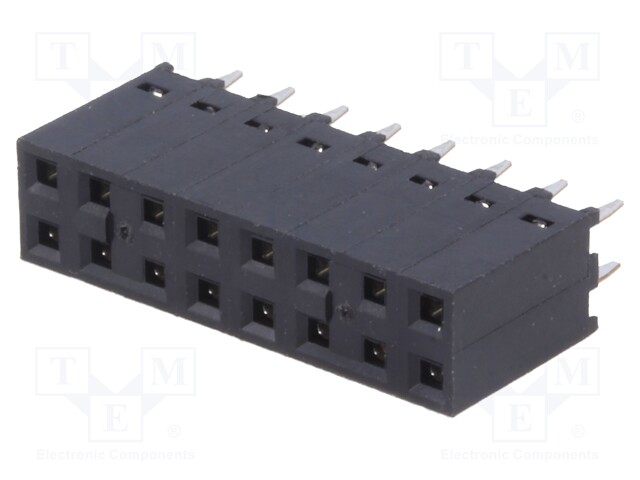 Socket; PCB to PCB; female; C-Grid III; 2.54mm; PIN: 16; THT; tinned