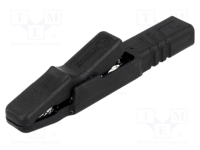 Crocodile clip; 25A; black; Grip capac: max.9.5mm; 1.5mm2
