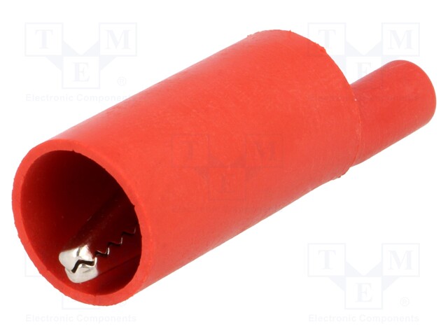 Crocodile clip; 10A; red; 4mm