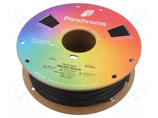 Filament: PLA; 1.75mm; galaxy black; 190÷230°C; 1kg; Panchroma™