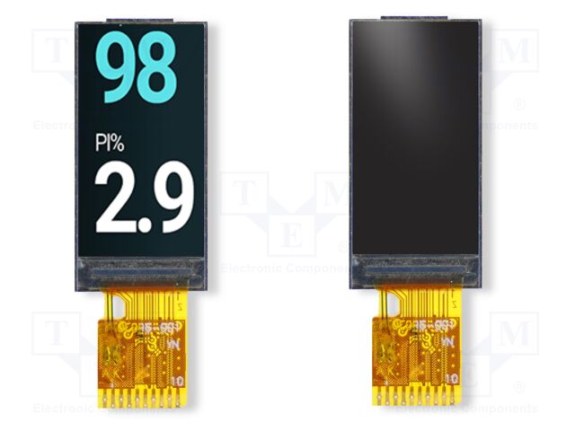 Display: TFT; 0.9"; 80x160; Illumin: LED; 10.8x21.7mm; RGB