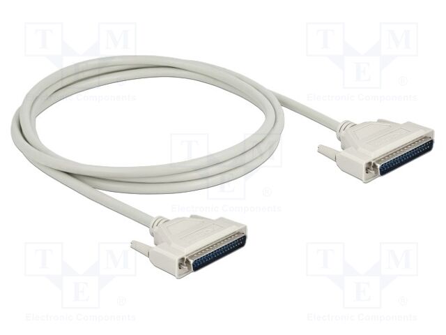 Cable; D-Sub 37pin plug,both sides; Len: 2m; beige; Øcable: 8mm
