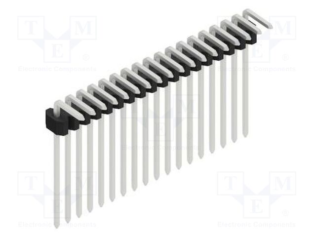 Connector: pin strips; pin header; male; PIN: 18; 1.27mm; THT; 1x18