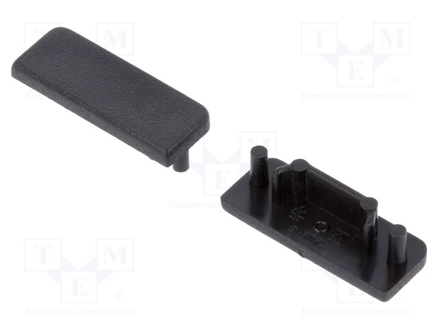 Cap for LED profiles; black; ABS; Application: SURFACE14; V: GEN2