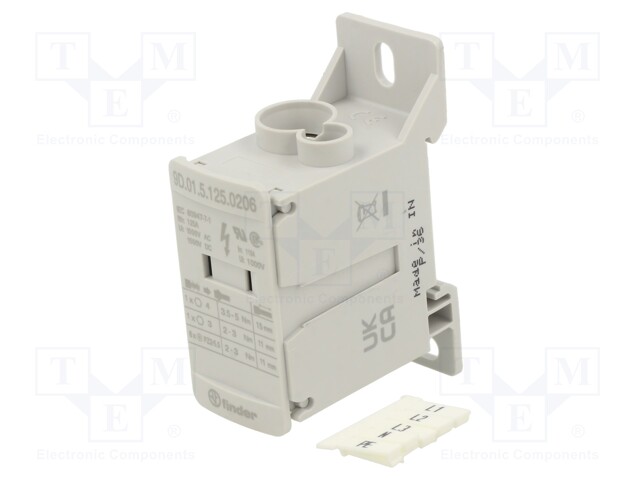 Splice terminal: distribution block; ways: 1; terminals: 8; grey