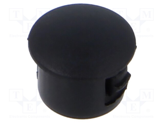 Stopper; polyamide; Wall thick: 1.7mm; Øhole: 6.4mm; H: 5.6mm; black