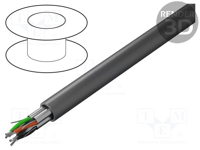 Wire; Alpha Essential C&C; 3x2x18AWG; shielded,Al-PET foil; PVC