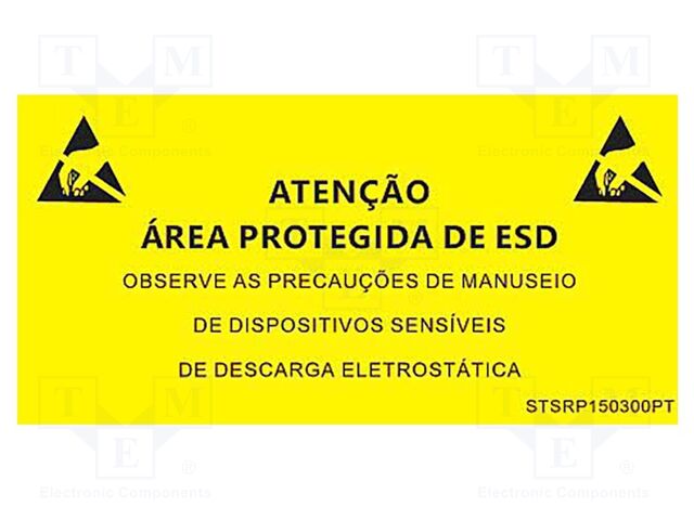 Information board; ESD,self-adhesive; 300x150mm; black,yellow