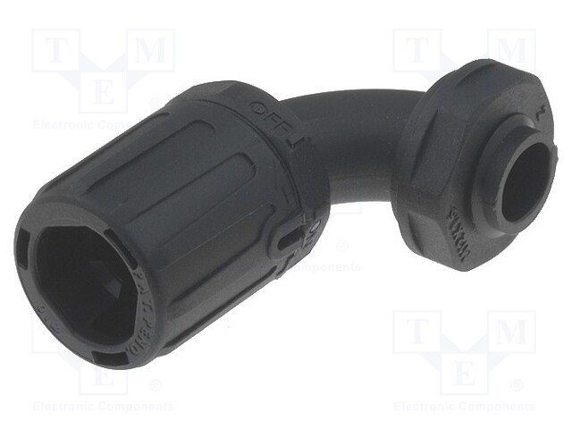 90° angled connector; ØBraid : 20mm; polyamide; HelaGuard; IP66