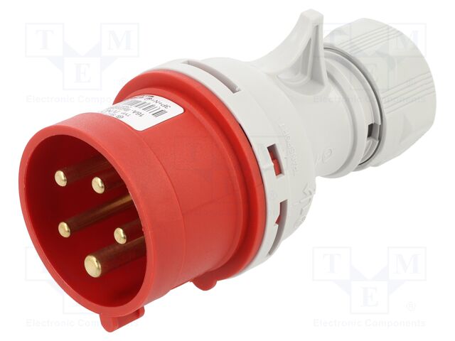 Connector: AC supply 3-phase; plug; male; 16A; 400VAC; IEC 60309
