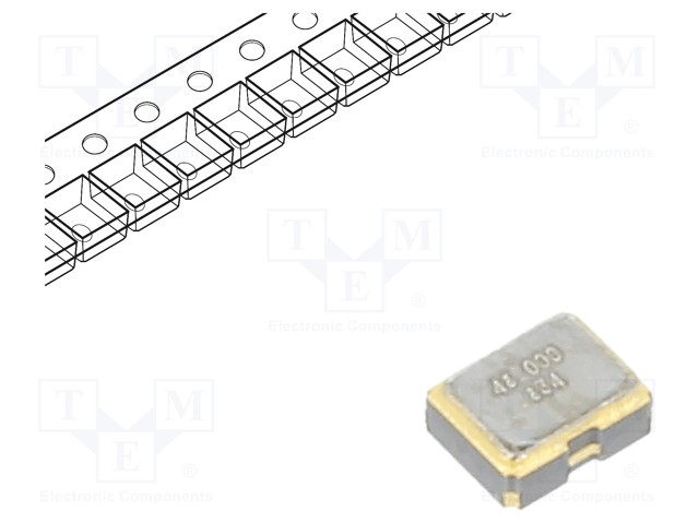 Resonator: quartz; 48MHz; 15pF; SMD; Body dim: 2x1.6x0.8mm; 10ms